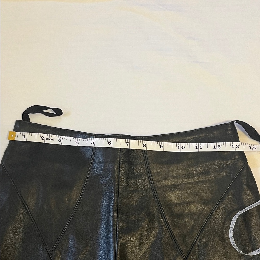 Vintage Lora Genuine Black Leather Skirt - Picture 7 of 8